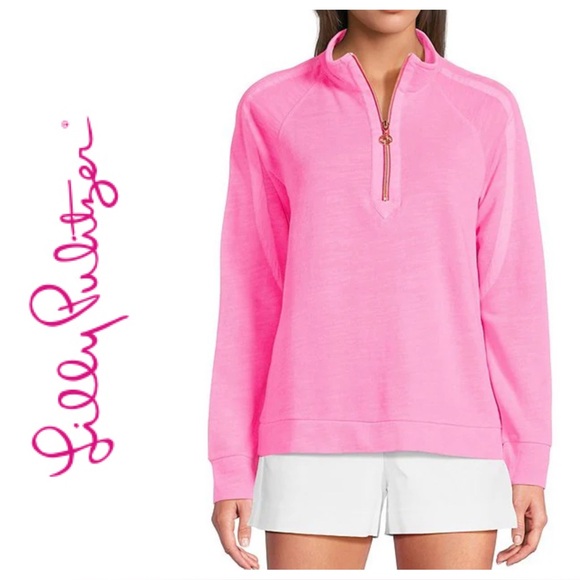 Lilly Pulitzer Tops - Lilly Pulitzer Neon Pink Sweatshirt size medium